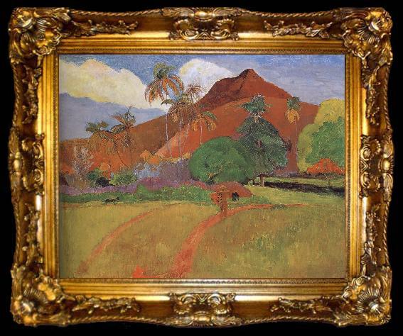 framed  Paul Gauguin Tahitian Landscape, ta009-2